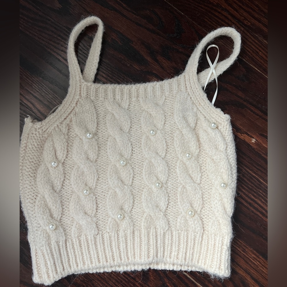 Mango Pearl Knit Top